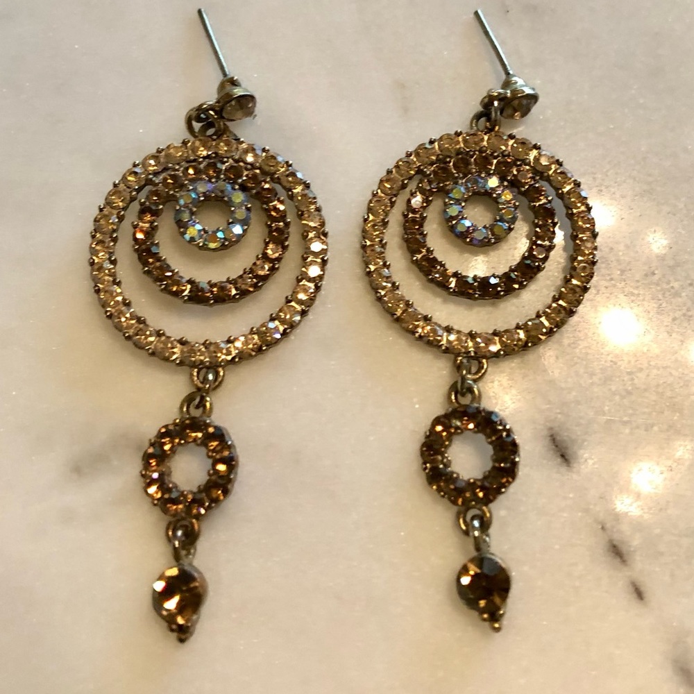 Sparkling Brown Stones Earrings